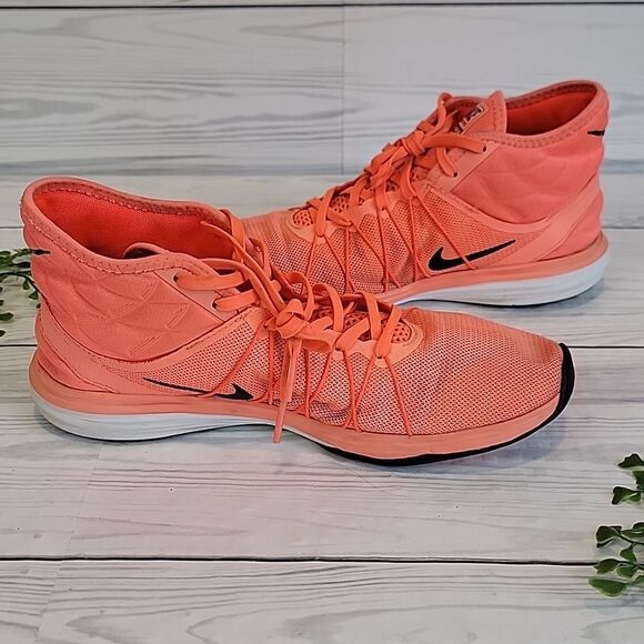 Nike Dual Fusion TR Hit Mid Trainers Women's Sneakers Size 8.5 Neon Orange - Picture 4 of 10